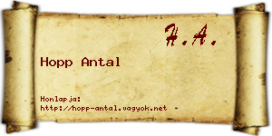 Hopp Antal névjegykártya