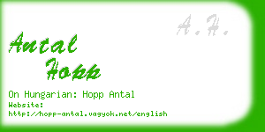 antal hopp business card